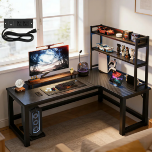 Mesas Gamer Escritorio Oficina En L Con Soporte Para Monitor